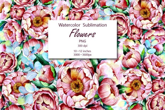 Download Watercolor Flowers Sublimation, PNG - Watercolor flowers sublimation Collection
