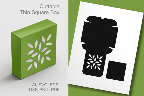Download Quadratic Leafy Ornament Thin Square Box - Premium Resources